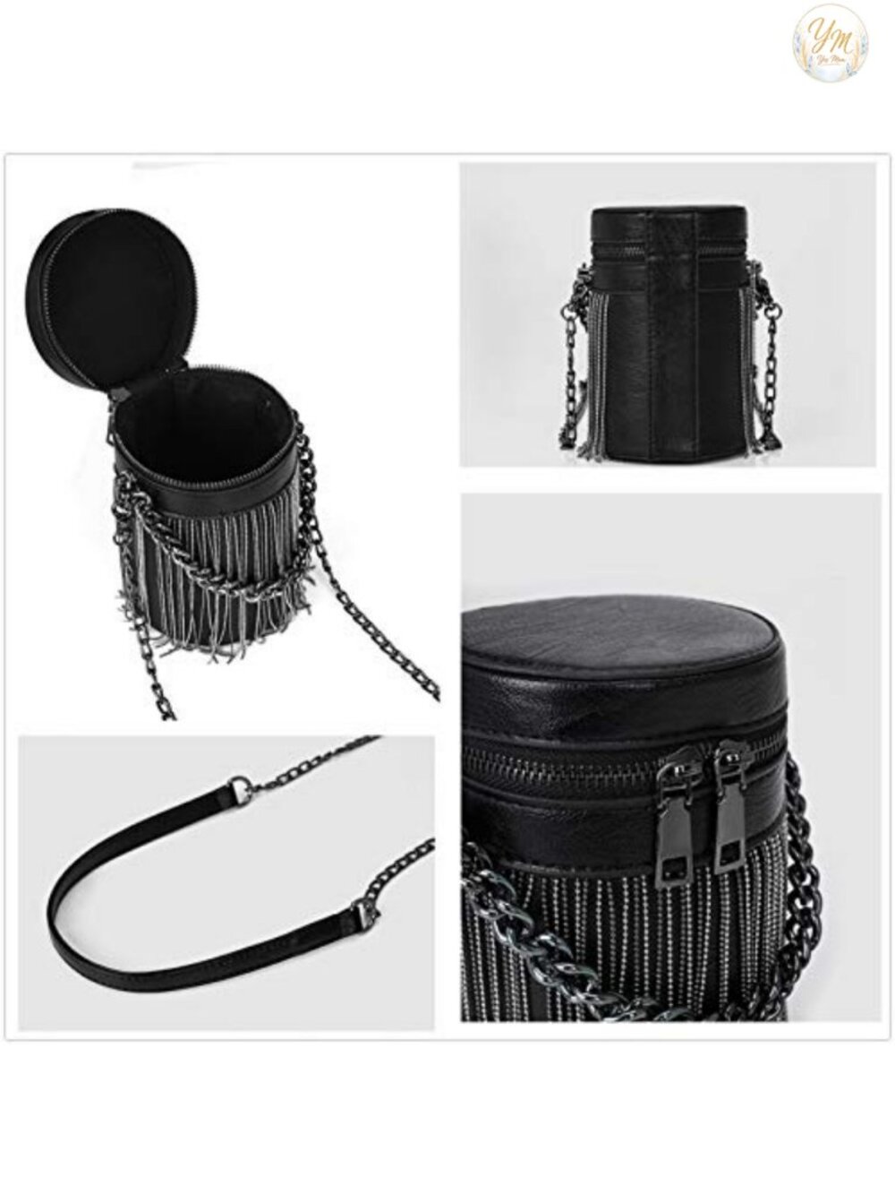 Vegan Leather Y2K Punk Tassel Bucket Bag Gothic Fringe Shoulder Crossbody - Picture 4 of 6